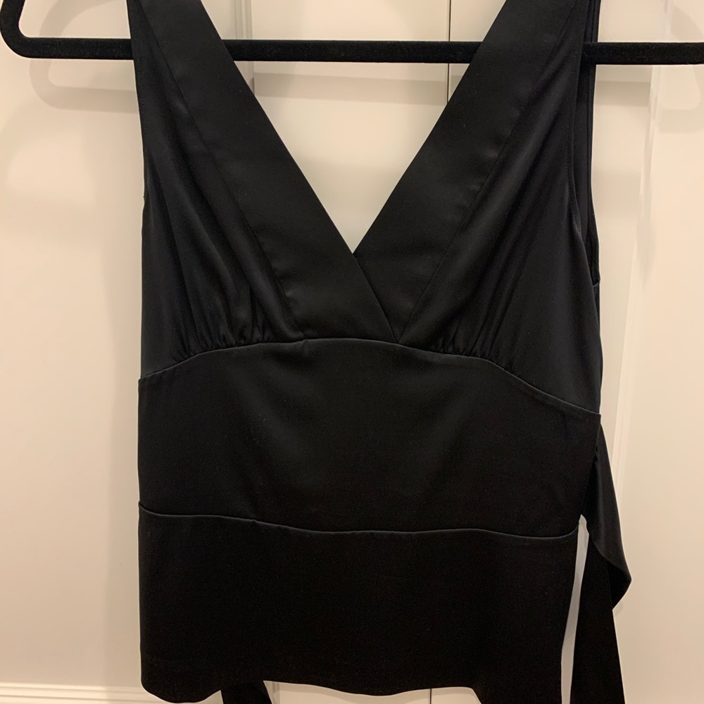 Theory black silk top